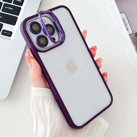 Чохол з підставкою та склом на камеру Lens Shield для iPhone 14 Pro Max колір Фіолетовий | Зображення 1