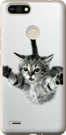 Чехол на Tecno Pop 2F B1F Летящий котёнок "2322u-2391-17620"