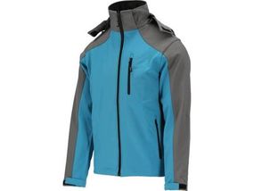 Куртка робоча SOFTSHELL з прикріпн капюшоном YATO Польша розм S, синьо-сіра, 3 кишені, 96% поліес і 4% спан