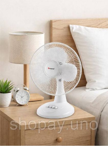 Вентилятор настольный  DOMOTEC MS-1626 White с автоповоротом 3 режима 40 Вт | Зображення 2