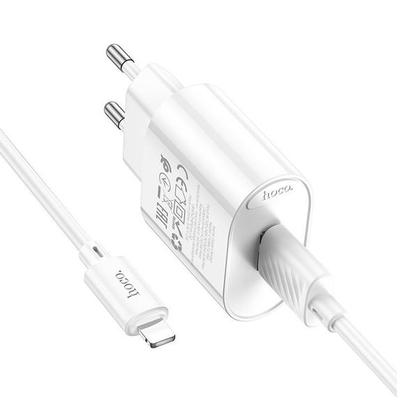 МЗП Hoco C109A Fighter 10.5W (1USB-A) + кабель USB to Lightning White | Зображення 3