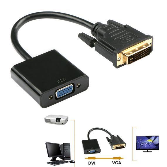 Адаптер-преобразователь DVI-D dual link - VGA, конвертер DVI-D-VGA | Зображення 1