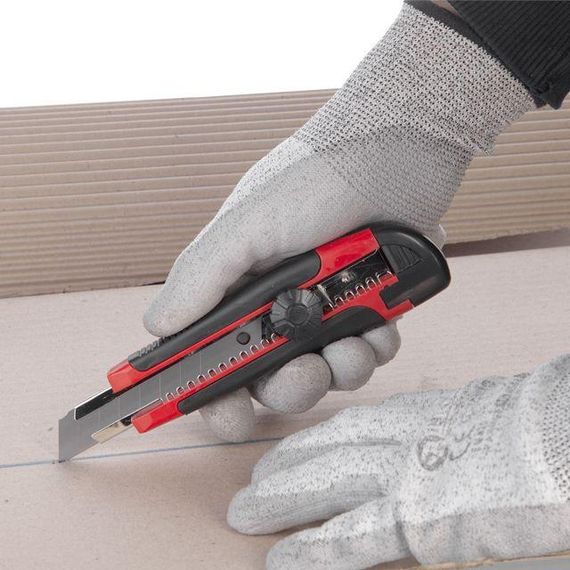 Ніж із металевою напрямною під лезо з погумованою ручкою INTERTOOL HT-05031 | Зображення 6