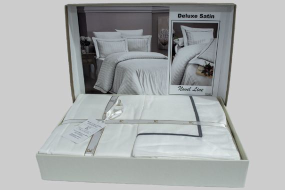Постельное белье First Choice Deluxe Satin 160 х 220 см семейный Novel Line White | Зображення 1