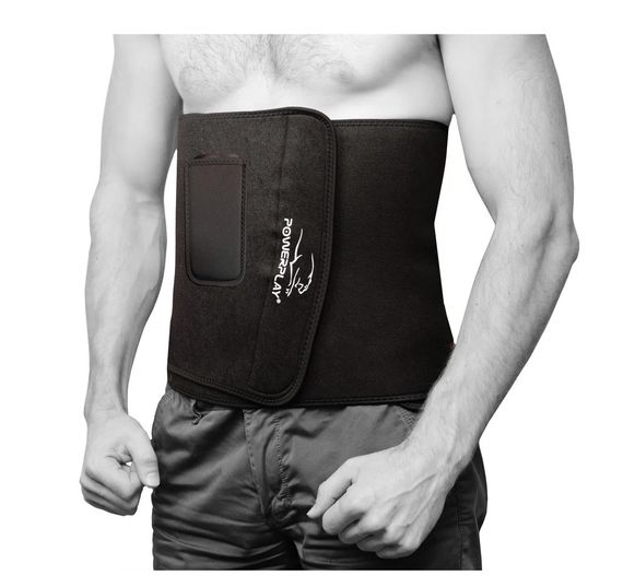 Пояс для схуднення PowerPlay 4301 (100*30 см) + кишеня для смартфона Чорний | Зображення 7