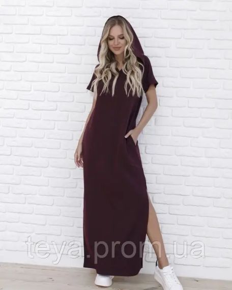 Платье для женщин цвет бордовый размеры S, M, L, XL FI_000343