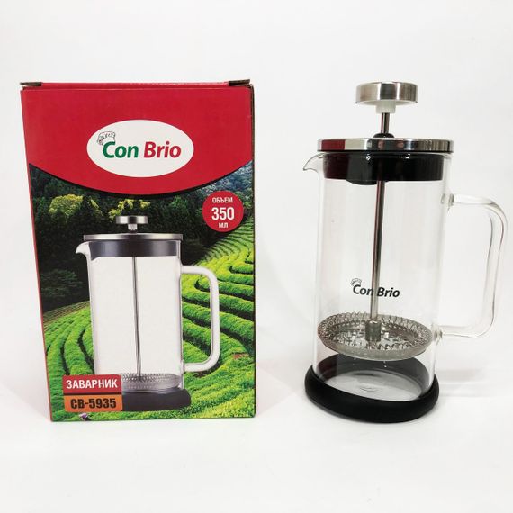 Френч прес Con Brio CB-5935 350 мл, Френч прес скляний на кухню, Френч преси скло | Зображення 5