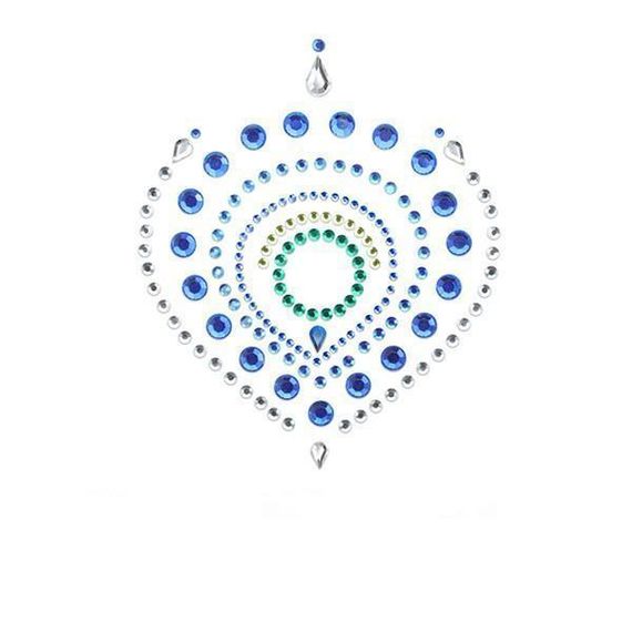 Прикраси для грудей та бікіні зі стразами Bijoux Indiscrets Flamboyant смарагдово-блакитний sexstyle | Зображення 3