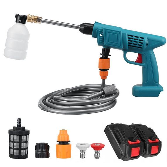Бездротова мийка високого тиску + 2 акумулятори 48V / Акумуляторна міні мийка для машини / Пістолет для миття автомобіля