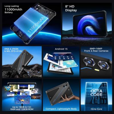 Планшет OUKITEL RT3 plus 8&quot; 4/128GB/ NFC / LTE Black (6941749808516) | Зображення 3