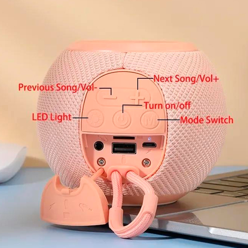 Портативная Bluetooth колонка TG337 с RGB подсветкой и функцией громкой связи, радио, розовая | Зображення 1