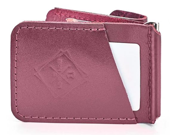 Шкіряний затискач для купюр Skin and Skin 11х7.5 см Бордовий (SW04BU) | Зображення 2