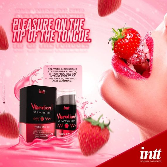 Рідкий вібратор Intt Vibration Strawberry 15 мл | Зображення 5