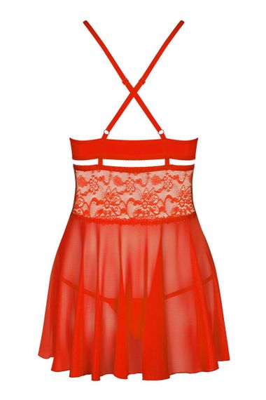Бебі-дол Obsessive 838-BAB-3 babydoll & thong red 2XL/3XL sexstyle | Зображення 3