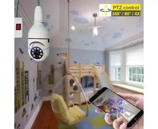 Камера відеоспостереження в патрон IPC-V380-E27 дистанційний доступ, нічна зйомка, визначення руху, мікрофон | Зображення 4