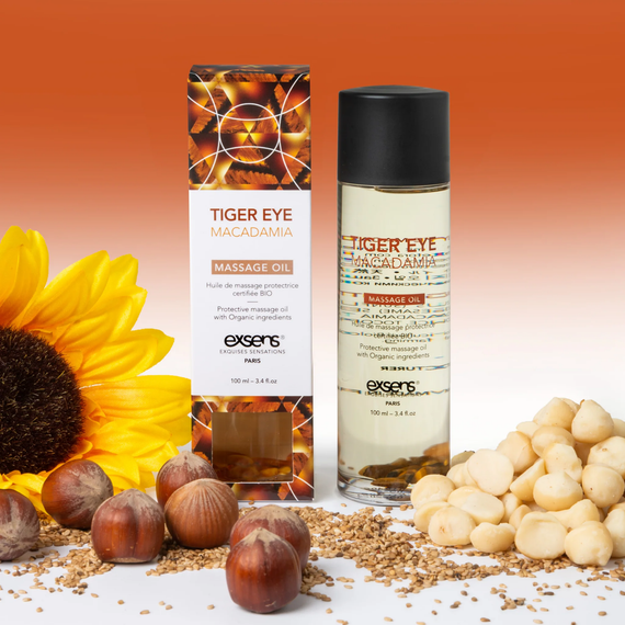 Массажное масло EXSENS Tiger Eye Macadamia (защита с тигровым глазом) 100мл, натуральное | Зображення 4