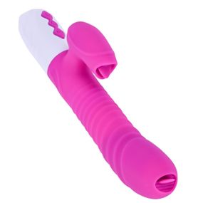 Вібратор - Silicone Vibrator USB 7 Function and Thrusting Function / Heating Purple Sex Aura