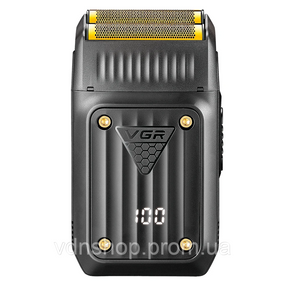 Електробритва чоловіча шейвер з подвійним лезом та LED-дисплеєм VGR V-363