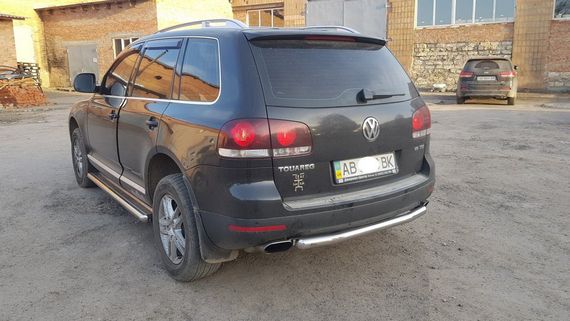 Задній захист AK002 (2 шт., нерж) для Volkswagen Touareg 2002-2010 рр | Зображення 2