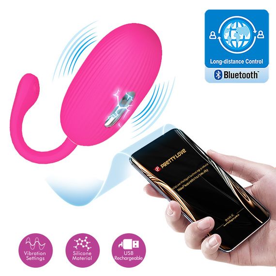 Віброяйце - Pretty Love Doreen Electric Shock Egg Pink (App) sexstyle | Зображення 1