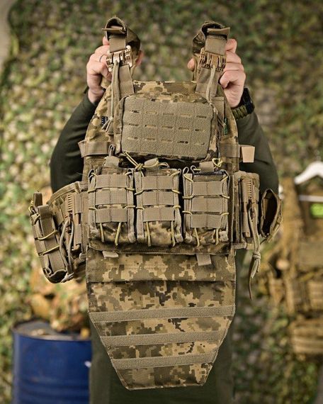 Плитоноска 4 швидких скидання з наплічником Cordura піксель ПП4632 | Зображення 7