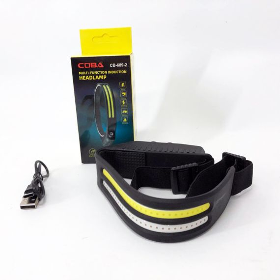 LED Ліхтар налобний BL-W689-LM+2COB (white+red) датчик руху, Ліхтарик на голову із зарядкою | Зображення 8