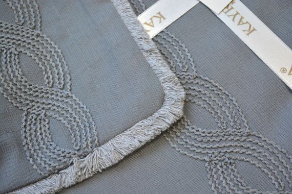 Покривало з бахромою Kayra 240х260 см Ester сіре | Зображення 2