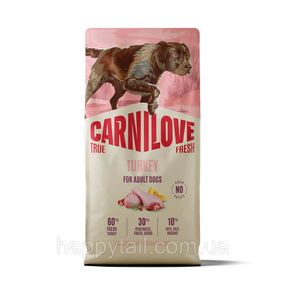 Беззерновой сухой корм Carnilove True Fresh Turkey для взрослых собак всех пород с индейкой 12 кг (арт. 173729)