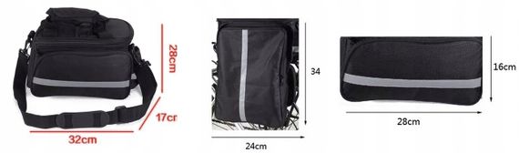 Велосипедна сумка на багажник із дощовиком  Korbi 30L чорна | Зображення 5