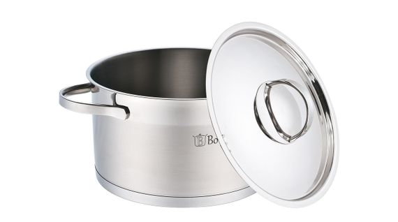 Кастрюля Bollire Catania BR-2304, 5.5 л, 24 см, из нержавеющей стали с крышкой, для всех типов плит | Зображення 1