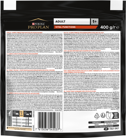 Сухий корм Purina PRO PLAN Adult 1+ Vital Functions для дорослих котів, лосось 0.4кг | Зображення 1
