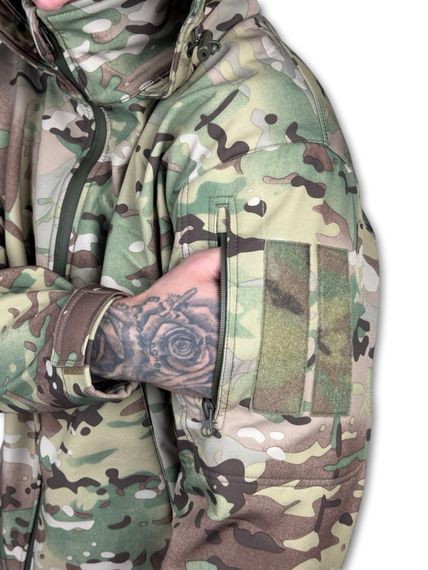 Куртка військова "Шторм" Soft Shell на флісі, мембранна Мультикам 52/3 | Зображення 6