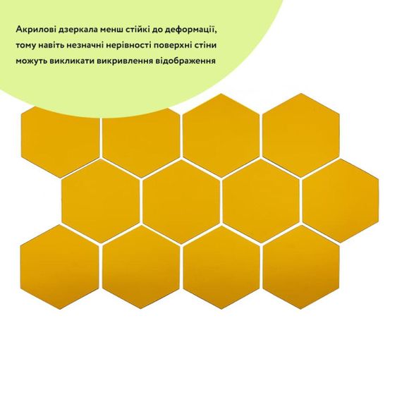 Дзеркальний декор акриловий самоклеючий 150*175мм золото,12шт (D) SW-00002518 | Зображення 1