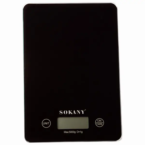Весы для кухни Sokany до 5 кг электронные на батарейках Черный Lugi SK-19027B