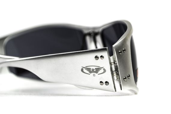 Окуляри захисні Global Vision Bad-Ass-2 Silver (gray), сірі в сріблястій металевій оправі | Зображення 6