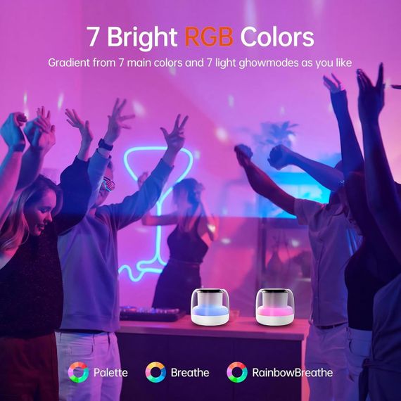 Портативна Bluetooth-колонка PRSCFUM DZ018 — бездротова, з LED RGB-підсвічуванням і подвійним з’єднанням | Зображення 1