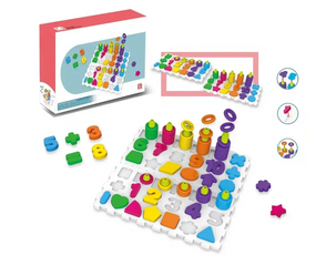 Развивающая игра "Логика-вкладыш 2 в 1" DF78 цифры, буквы, фигуры