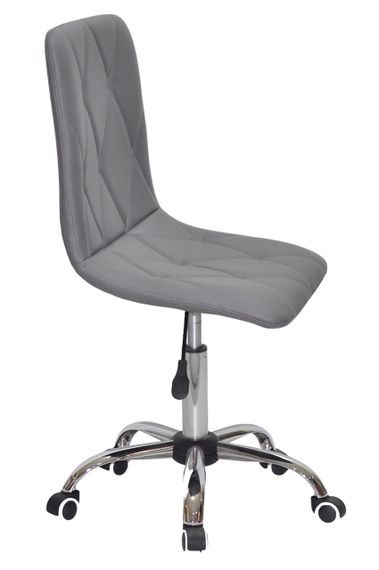 Стул с регулировкой высоты на хромированной крестовине с колесами Melvin (Fred) CH-Office Ø 570 мм экокожа цвет серый 701 | Зображення 4