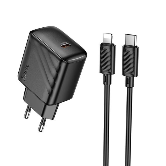 Мережевий зарядний пристрій Hoco CS24A 1 USB-C PD/QC 25W+Type-C to Lightning