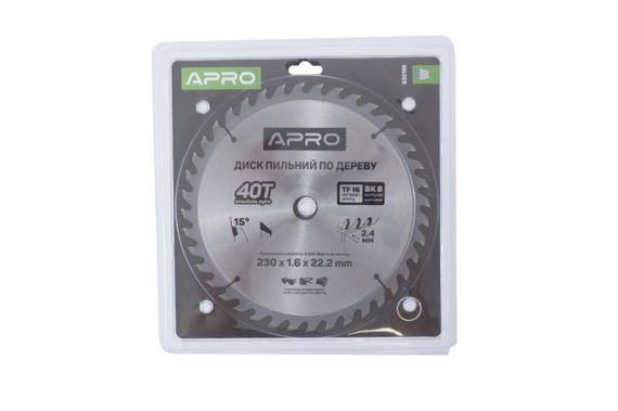 Диск пильный Apro - 230 x 22,2 мм x 40T (830199) | Зображення 1