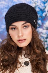 Нежная пушистая шапка-колпак (4976) черный