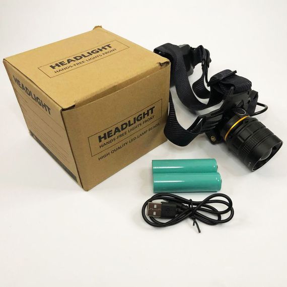 Ліхтарик на голову для роботи Bailong BL-8076-2-GT100, Надійний налобний ліхтар, Ліхтар на лоб потужний PW-47 | Зображення 3