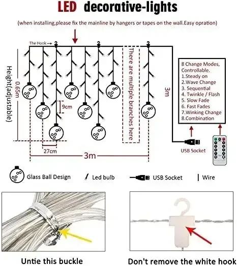 Кульова гірлянда BLOOMWIN для свята, з пультом | Зображення 5