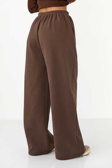 Спортивні штани з плюшевим начісом - коричневий цвет, M (є розміри) | Зображення 1