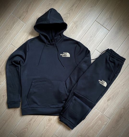 Зимний спортивный костюм TNF с начесом черный худи + черные штаны RD019/RD021 | Зображення 1