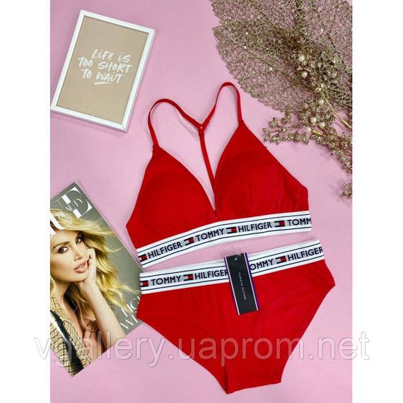 Жіночий комплект білизни ТН зі сліпами (брифі) — розмір S — Червоний S