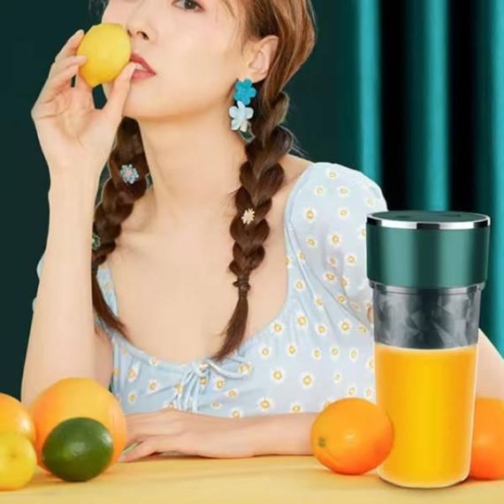 Электрическая соковыжималка портативный блендер Зеленый