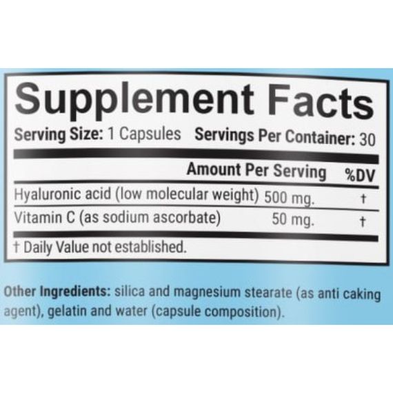 Хондропротектор (для спорту) GARO Nutrition Hyaluronic Acid 500 mg 30 Caps | Зображення 1