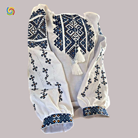 Рубашка Украинская вышиванка  324912 цвет белый размер XS/S