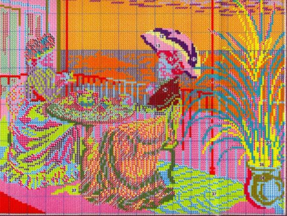 Набір для вишивання за нанесеною на канву схемою "Afternoon tea". AIDA 14CT printed 38*33 см | Зображення 5